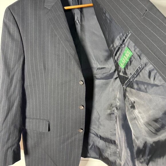 Lauren Ralph Lauren Black Pin Stripe 100% Wool Blazer Sports Coat Size 46R - Picture 8 of 9